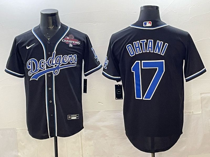 Men 2025 Los Angeles Dodgers #17 Ohtani Black Nike MLB Jersey style 091